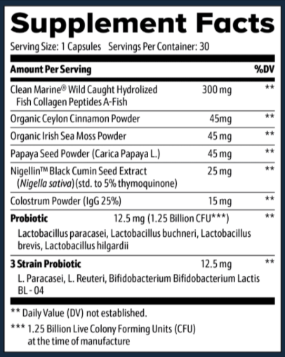 Gut Save Supplement Facts