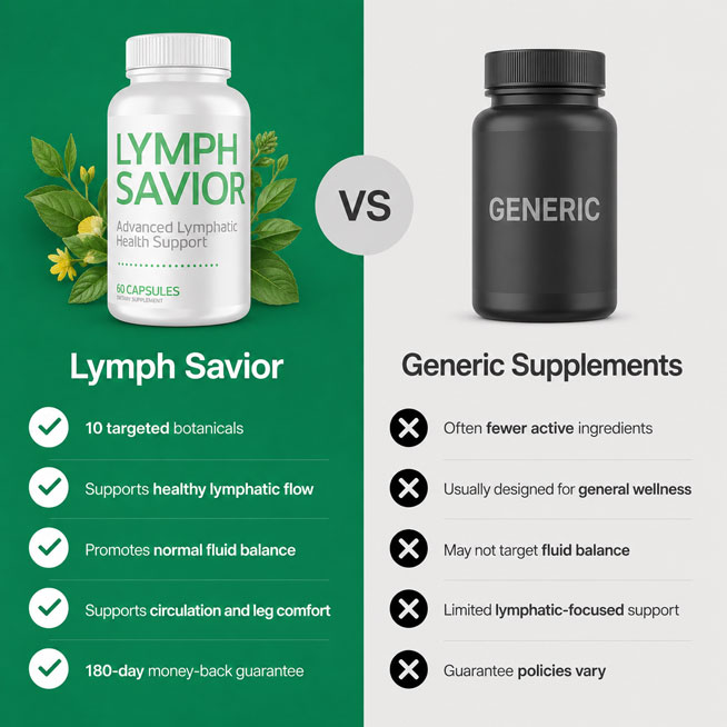 Lymph Savior vs generic supplements