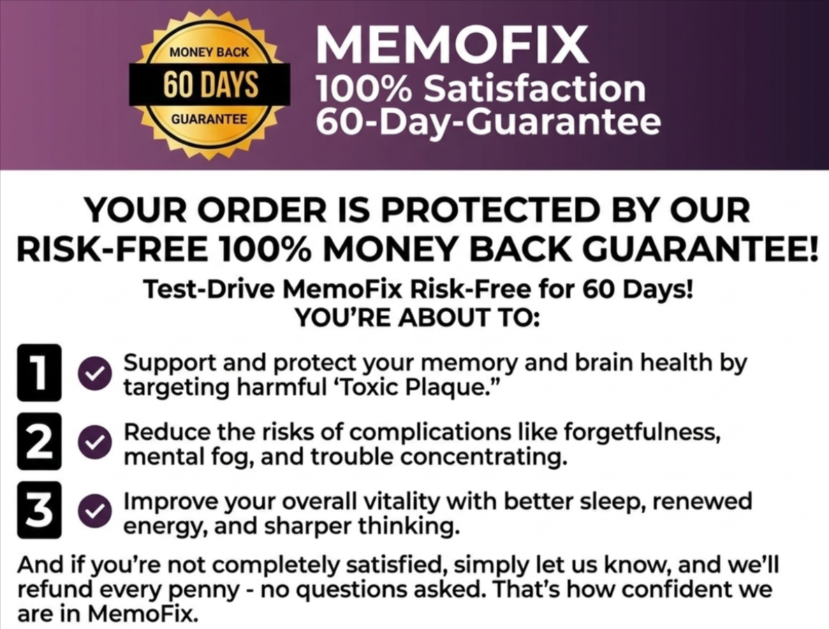 MemoFix money back guarantee