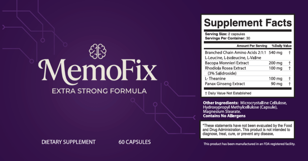 MemoFix supplement facts