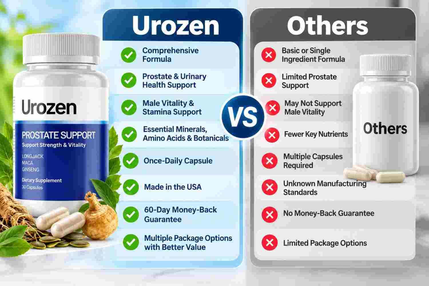 Urozen vs Others Supplement Comparison